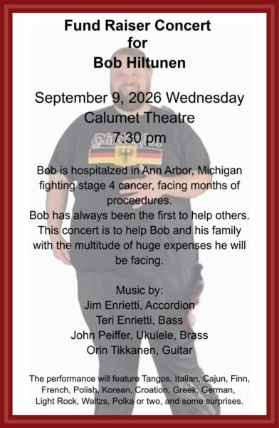Bob Hiltunen fundraiser poster